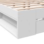 Weißer Holzwerkstoffbettrahmen mit Schubladen 200x200 cm von vidaXL, Betten und Lattenroste - Ref: Foro24-3280720, Preis: 182...