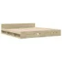 Sonoma oak engineered wood bed with drawers 200x200 cm by vidaXL, Beds and slatted bases - Ref: Foro24-3280722, Price: 173,22...
