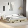 Sonoma oak engineered wood bed with drawers 200x200 cm by vidaXL, Beds and slatted bases - Ref: Foro24-3280722, Price: 173,22...