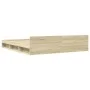 Sonoma oak engineered wood bed with drawers 200x200 cm by vidaXL, Beds and slatted bases - Ref: Foro24-3280722, Price: 173,22...