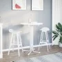 Mesa alta de comedor madera ingeniería y acero blanco Ø80x110cm de vidaXL, Mesas de cocina y de comedor - Ref: Foro24-4008304...