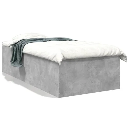 Concrete gray engineered wood bed frame 75x190 cm by vidaXL, Beds and slatted bases - Ref: Foro24-3280982, Price: 99,74 €, Di...