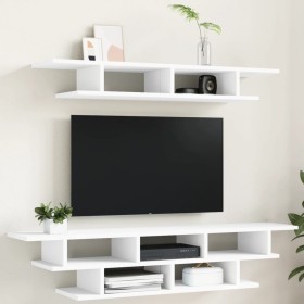 Muebles de TV de pared madera de ingeniería blanco