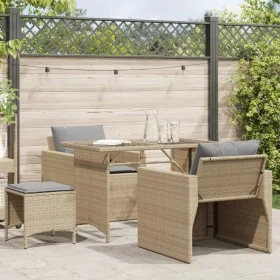 Juego de sofás jardín con cojines 4 pzas ratán sintético beige by vidaXL, Garden sets - Ref: Foro24-366363, Price: 248,82 €, ...