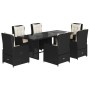 Set de comedor de jardín 7 pzas y cojines ratán sintético negro by vidaXL, Garden sets - Ref: Foro24-3262777, Price: 816,24 €...
