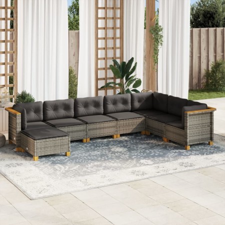 Set de sofás de jardín 8 pzas y cojines ratán sintético gris by vidaXL, Garden sets - Ref: Foro24-3261954, Price: 584,71 €, D...