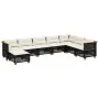 8-teiliges Gartensofa-Set und Kissen aus schwarzem Kunststoff-Rattan. von vidaXL, Gartensets - Ref: Foro24-3261956, Preis: 59...