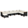 Set de sofás de jardín 8 piezas y cojines ratán sintético negro by vidaXL, Garden sets - Ref: Foro24-3261956, Price: 606,06 €...