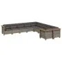 Set de sofás de jardín 10 pzas con cojines ratán sintético gris by vidaXL, Garden sets - Ref: Foro24-3262044, Price: 807,55 €...