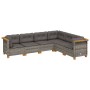 Gartenmöbel-Set, 6-teilig, mit grauen Polstern aus synthetischem Rattan. von vidaXL, Gartensets - Ref: Foro24-3261858, Preis:...