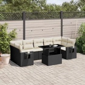 Set de sofás de jardín 8 piezas y cojines ratán sintético negro by vidaXL, Garden sets - Ref: Foro24-3267776, Price: 547,04 €...