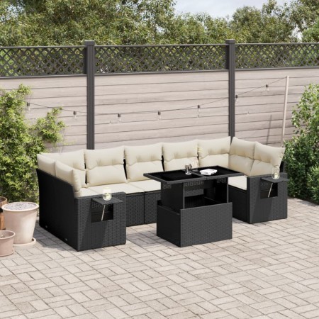 Set de sofás de jardín 8 piezas y cojines ratán sintético negro by vidaXL, Garden sets - Ref: Foro24-3267776, Price: 518,61 €...