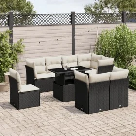 Set de sofás de jardín 8 piezas y cojines ratán sintético negro by vidaXL, Garden sets - Ref: Foro24-3266726, Price: 608,17 €...