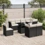 Set de sofás de jardín 8 piezas y cojines ratán sintético negro by vidaXL, Garden sets - Ref: Foro24-3266726, Price: 608,17 €...
