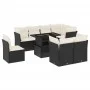 Set de sofás de jardín 8 piezas y cojines ratán sintético negro by vidaXL, Garden sets - Ref: Foro24-3266726, Price: 608,17 €...