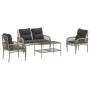 Set de sofás de jardín 4 pzas y cojines ratán sintético gris by vidaXL, Garden sets - Ref: Foro24-368732, Price: 363,33 €, Di...