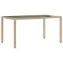Set comedor jardín 5 pzas cojines ratán sintético vidrio beige by vidaXL, Garden sets - Ref: Foro24-3278569, Price: 417,44 €,...