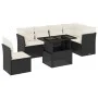 Gartensofagarnitur 7-teilig mit schwarzen Polstern aus synthetischem Rattan von vidaXL, Gartensets - Ref: Foro24-3266616, Pre...