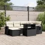 Set de sofás de jardín 7 pzas con cojines ratán sintético negro by vidaXL, Garden sets - Ref: Foro24-3268046, Price: 467,08 €...