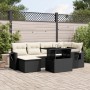 Set de sofás de jardín 7 pzas con cojines ratán sintético negro von vidaXL, Gartensets - Ref: Foro24-3268046, Preis: 449,39 €...