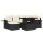 Set de sofás de jardín 7 pzas con cojines ratán sintético negro by vidaXL, Garden sets - Ref: Foro24-3268046, Price: 467,08 €...