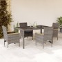 Set comedor jardín 5 pzas y cojines ratán sintético vidrio gris by vidaXL, Garden sets - Ref: Foro24-3278653, Price: 419,69 €...