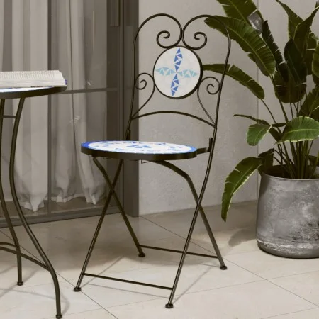 Sillas de bistró plegables 2 uds cerámica azul y blanco von vidaXL, Gartenstühle - Ref: Foro24-4003404, Preis: 140,95 €, Raba...