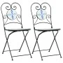 Sillas de bistró plegables 2 uds cerámica azul y blanco von vidaXL, Gartenstühle - Ref: Foro24-4003404, Preis: 140,95 €, Raba...