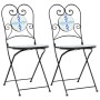 Sillas de bistró plegables 2 uds cerámica azul y blanco by vidaXL, Garden chairs - Ref: Foro24-4003404, Price: 140,95 €, Disc...