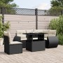 Set de sofás de jardín 6 piezas y cojines ratán sintético negro by vidaXL, Garden sets - Ref: Foro24-3268536, Price: 424,92 €...