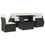 Set de sofás de jardín 6 piezas y cojines ratán sintético negro by vidaXL, Garden sets - Ref: Foro24-3268536, Price: 443,84 €...