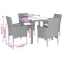 Garten-Essgruppe, 5-teilig, mit PE-Rattan und klarem grauen Glas-Kissen. von vidaXL, Gartensets - Ref: Foro24-3278574, Preis:...
