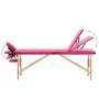 Klappbare Massageliege 3 Zonen rosa Holz von vidaXL, Massageliegen - Ref: Foro24-110188, Preis: 173,13 €, Rabatt: %