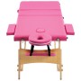 Folding massage table 3 zones pink wood by vidaXL, massage tables - Ref: Foro24-110188, Price: 194,39 €, Discount: %
