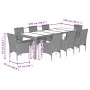 Set comedor jardín 9 pzas y cojines ratán sintético vidrio gris by vidaXL, Garden sets - Ref: Foro24-3278735, Price: 774,38 €...