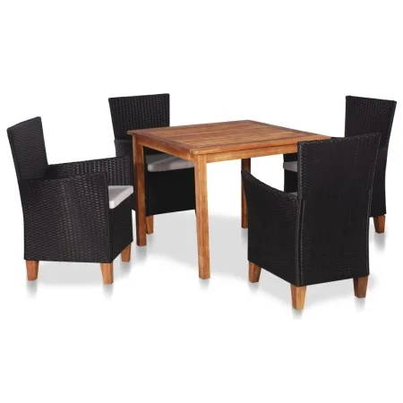 Garden dining set 5 pieces black and brown synthetic rattan by vidaXL, Garden sets - Ref: Foro24-49115, Price: 341,62 €, Disc...