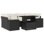 Gartensofagarnitur 7-teilig mit schwarzen Polstern aus synthetischem Rattan von vidaXL, Gartensets - Ref: Foro24-3269016, Pre...
