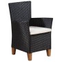 Set de comedor de jardín 5 pzas ratán sintético negro y marrón de vidaXL, Conjuntos de jardín - Ref: Foro24-49115, Precio: 34...
