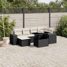 Set de sofás de jardín 7 pzas con cojines ratán sintético negro by vidaXL, Garden sets - Ref: Foro24-3269306, Price: 481,14 €...