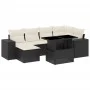 Gartensofagarnitur 7-teilig mit schwarzen Polstern aus synthetischem Rattan von vidaXL, Gartensets - Ref: Foro24-3269306, Pre...