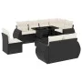 Set de sofás de jardín 8 piezas y cojines ratán sintético negro by vidaXL, Garden sets - Ref: Foro24-3268666, Price: 716,50 €...