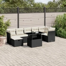 Set de sofás de jardín 8 piezas y cojines ratán sintético negro by vidaXL, Garden sets - Ref: Foro24-3274666, Price: 513,77 €...