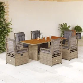 Set comedor de jardín 7 pzas con cojines ratán sintético beige by vidaXL, Garden sets - Ref: Foro24-3262934, Price: 804,21 €,...