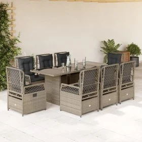 Set comedor de jardín 9 pzas cojines ratán sintético gris claro by vidaXL, Garden sets - Ref: Foro24-3262941, Price: 966,67 €...
