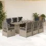 Set comedor de jardín 9 pzas cojines ratán sintético gris claro by vidaXL, Garden sets - Ref: Foro24-3262941, Price: 966,67 €...