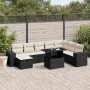 8-teiliges Gartensofa-Set und Kissen aus schwarzem Kunststoff-Rattan. von vidaXL, Gartensets - Ref: Foro24-3275346, Preis: 54...