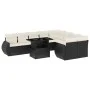 Set de sofás de jardín 10 pzas cojines ratán sintético negro by vidaXL, Garden sets - Ref: Foro24-3268756, Price: 708,36 €, D...