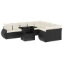 Set de sofás de jardín 10 pzas cojines ratán sintético negro by vidaXL, Garden sets - Ref: Foro24-3268756, Price: 660,66 €, D...