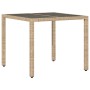 Set comedor jardín 5 pzas cojines ratán sintético vidrio beige by vidaXL, Garden sets - Ref: Foro24-3278658, Price: 378,88 €,...