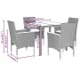 Garten-Essgruppe, 5-teilig, mit synthetischem Rattan, beigen Kissen und Glasplatte. von vidaXL, Gartensets - Ref: Foro24-3278...